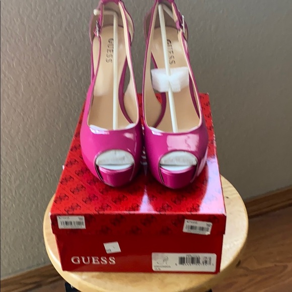 guess pink high heels